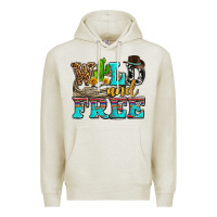 Oatmeal Heather wild and free with cactus Premium Hoodie - AdoDesignShop