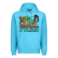 Ocean Blue wild and free with cactus Premium Hoodie - AdoDesignShop