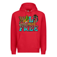 Red wild and free with cactus Premium Hoodie - AdoDesignShop