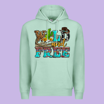 Wild And Free With Cactus Premium Hoodie Designed By Adodesignshop