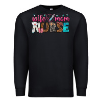 Black wife mom nurse Premium Sweatshirt - texasbilliewilder
