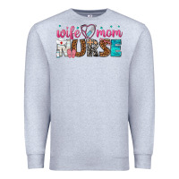 Heather Grey wife mom nurse Premium Sweatshirt - texasbilliewilder