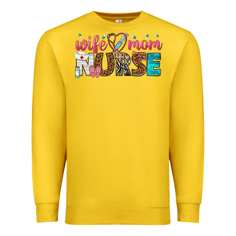 Wife Mom Nurse Premium Sweatshirt by texasbilliewilder | Teevron