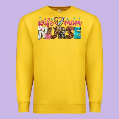 Wife Mom Nurse Premium Sweatshirt Designed By Texasbilliewilder