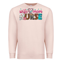 Pale Pink wife mom nurse Premium Sweatshirt - texasbilliewilder