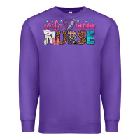 Purple wife mom nurse Premium Sweatshirt - texasbilliewilder