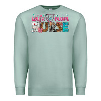 Seafoam wife mom nurse Premium Sweatshirt - texasbilliewilder