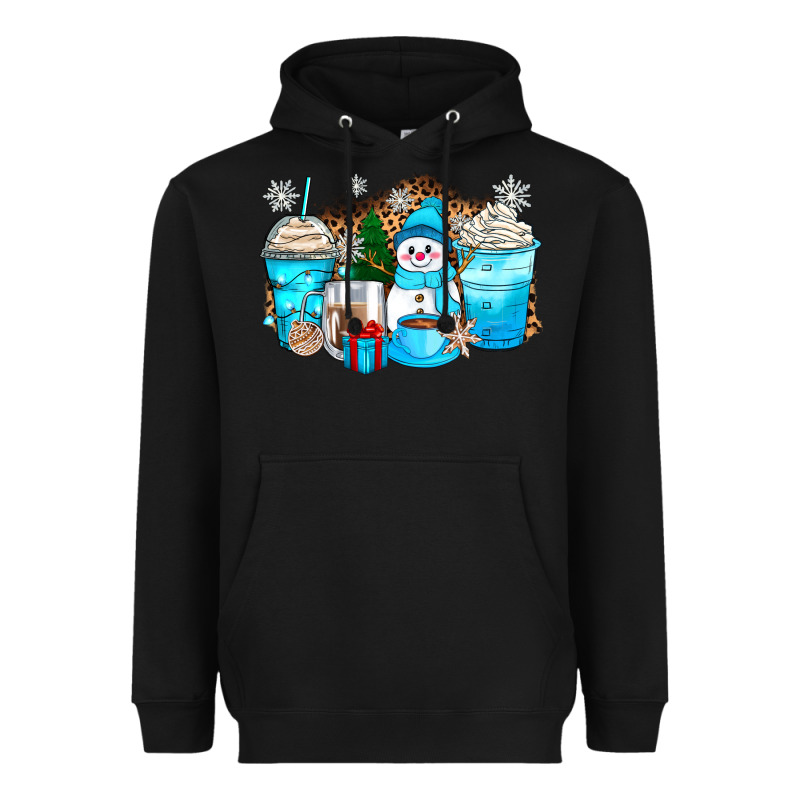 Winter Snowman Coffee Cups Heavyweight Hoodie by Zillion Design Studio | Teevron
