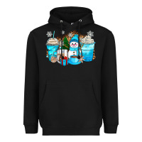 Black winter snowman coffee cups Heavyweight Hoodie - Zillion Design Studio