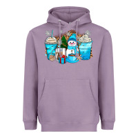 Lavender winter snowman coffee cups Heavyweight Hoodie - Zillion Design Studio