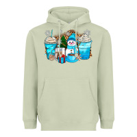 Matcha winter snowman coffee cups Heavyweight Hoodie - Zillion Design Studio