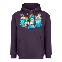 Plum winter snowman coffee cups Heavyweight Hoodie - Zillion Design Studio