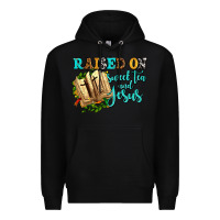 Black raised on sweet tea and jesus Premium Hoodie - AdoDesignShop