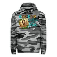 Slate Camo raised on sweet tea and jesus Premium Hoodie - AdoDesignShop