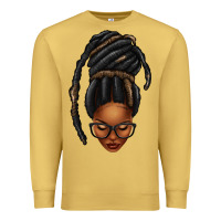Antique Gold afro woman faux jumbo locs Premium Sweatshirt - texasbilliewilder