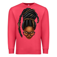 Cardinal afro woman faux jumbo locs Premium Sweatshirt - texasbilliewilder