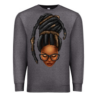Charcoal Heather afro woman faux jumbo locs Premium Sweatshirt - texasbilliewilder