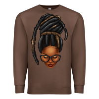 Chestnut afro woman faux jumbo locs Premium Sweatshirt - texasbilliewilder