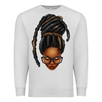 Dove Grey afro woman faux jumbo locs Premium Sweatshirt - texasbilliewilder