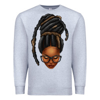 Heather Grey afro woman faux jumbo locs Premium Sweatshirt - texasbilliewilder