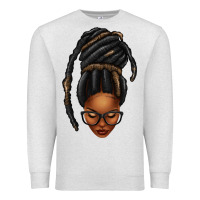 Oatmeal Heather afro woman faux jumbo locs Premium Sweatshirt - texasbilliewilder