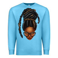 Ocean Blue afro woman faux jumbo locs Premium Sweatshirt - texasbilliewilder