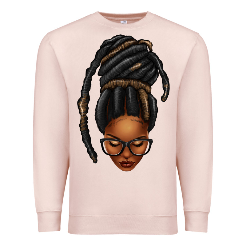 Afro Woman Faux Jumbo Locs Premium Sweatshirt by texasbilliewilder | Teevron