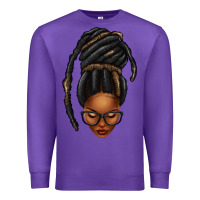Purple afro woman faux jumbo locs Premium Sweatshirt - texasbilliewilder