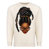 Sandshell afro woman faux jumbo locs Premium Sweatshirt - texasbilliewilder
