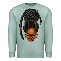 Seafoam afro woman faux jumbo locs Premium Sweatshirt - texasbilliewilder