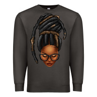 Smoke afro woman faux jumbo locs Premium Sweatshirt - texasbilliewilder