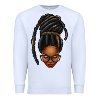 White afro woman faux jumbo locs Premium Sweatshirt - texasbilliewilder