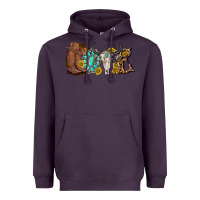 Plum western love bull skull with gemstone and sunflowe Heavyweight Hoodie - texasbilliewilder