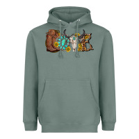 Sage western love bull skull with gemstone and sunflowe Heavyweight Hoodie - texasbilliewilder