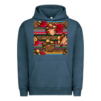 Pigment Midnight Navy mexican gnomes seamless pattern Urban Hoodie - BundleAndBundleShop