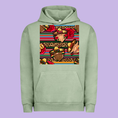 Mexican Gnomes Seamless Pattern Urban Hoodie Designed By Bundleandbundleshop