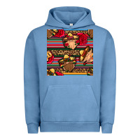 Pigment Pebble Blue mexican gnomes seamless pattern Urban Hoodie - BundleAndBundleShop