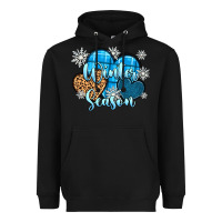 Black snow hearts winter season Heavyweight Hoodie - Zillion Design Studio