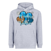 Heather Grey snow hearts winter season Heavyweight Hoodie - Zillion Design Studio