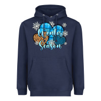 Navy snow hearts winter season Heavyweight Hoodie - Zillion Design Studio