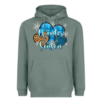Sage snow hearts winter season Heavyweight Hoodie - Zillion Design Studio