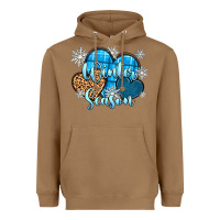 Toasted Coconut snow hearts winter season Heavyweight Hoodie - Zillion Design Studio