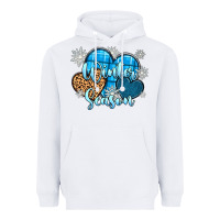 White snow hearts winter season Heavyweight Hoodie - Zillion Design Studio