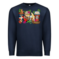 Navy dominican republic coffee cups Premium Sweatshirt - Zillion Design Studio