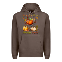 Coffee pumpkin kisses harvest wishes Premium Hoodie - BundleAndBundleShop