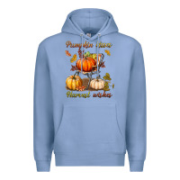 Colony Blue pumpkin kisses harvest wishes Premium Hoodie - BundleAndBundleShop