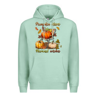 Seafoam pumpkin kisses harvest wishes Premium Hoodie - BundleAndBundleShop
