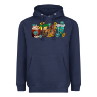 Navy western rodeo coffee cup Heavyweight Hoodie - texasbilliewilder