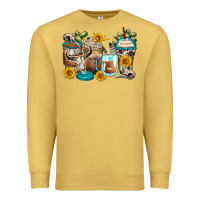 Antique Gold bull skull coffee cups Premium Sweatshirt - Zillion Design Studio