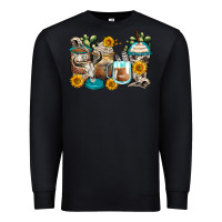 Black bull skull coffee cups Premium Sweatshirt - Zillion Design Studio